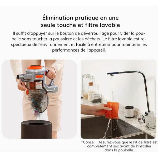 Nordvac H75 Aspirateur Balai Sans Fil a main Puissant Anti