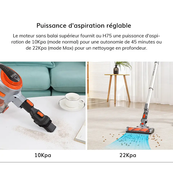 Nordvac H75 Aspirateur Balai Sans Fil a main Puissant Anti